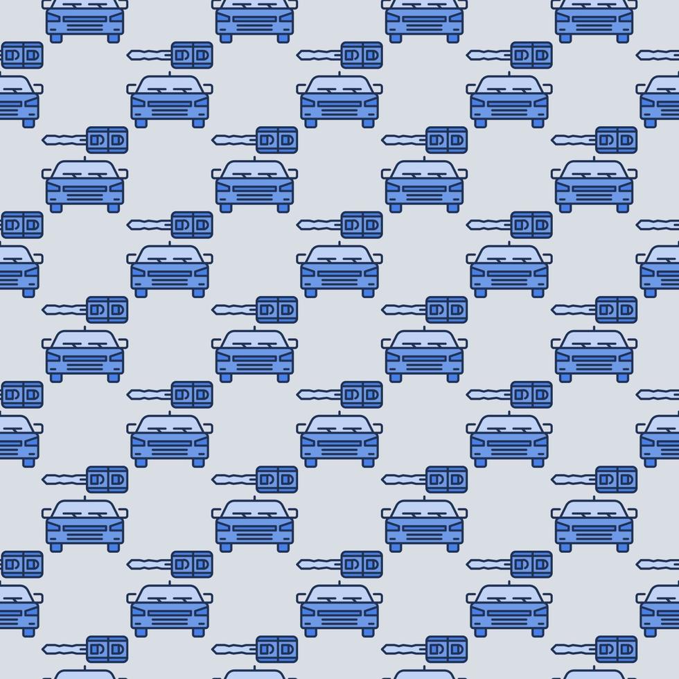 Rental Car vector Vehicle Hire blue seamless pattern
