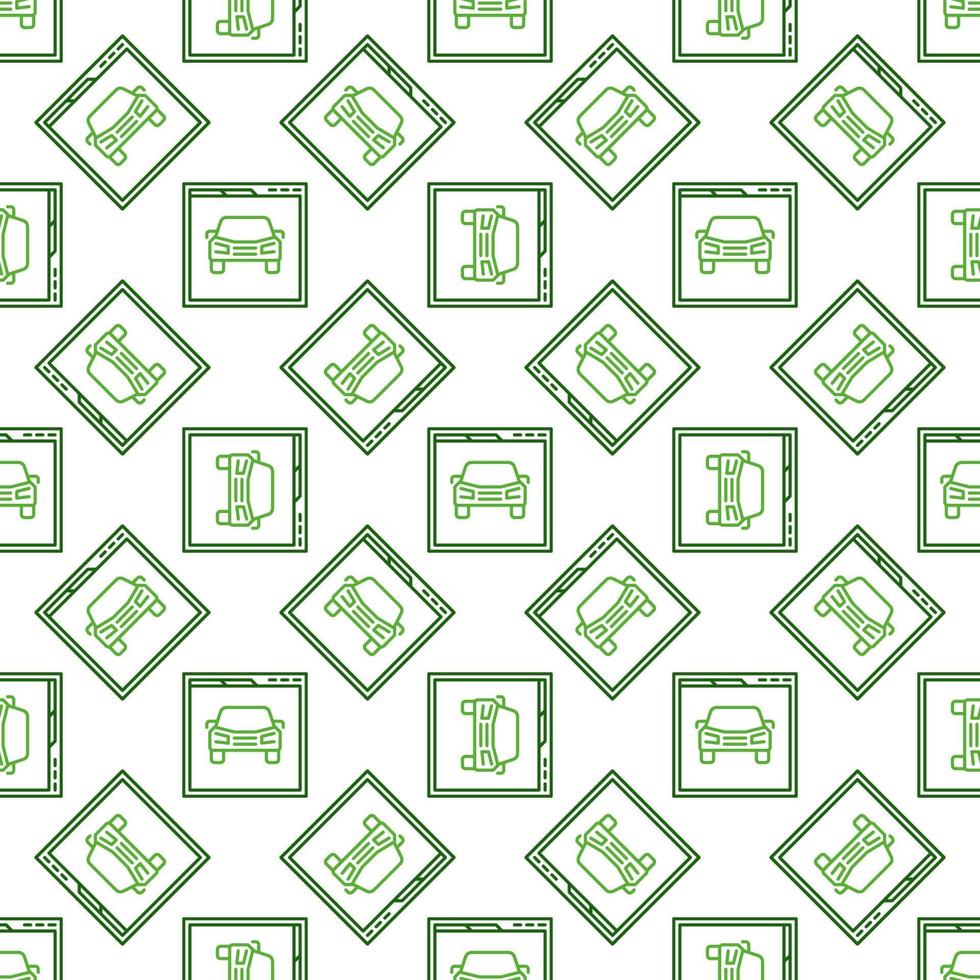 Web page with Car Hire vector outline seamless pattern