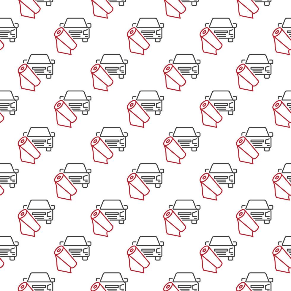 Vehicle with Red Vinyl Wrap vector creative geometric seamless pattern