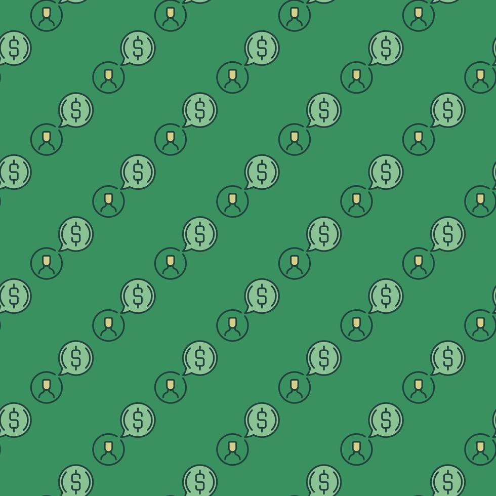 Man and Speech Bubble with Dollar vector colored seamless pattern