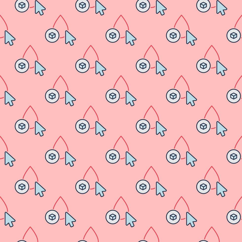 Mouse Click on Blood Drop with Sugar vector colored seamless pattern