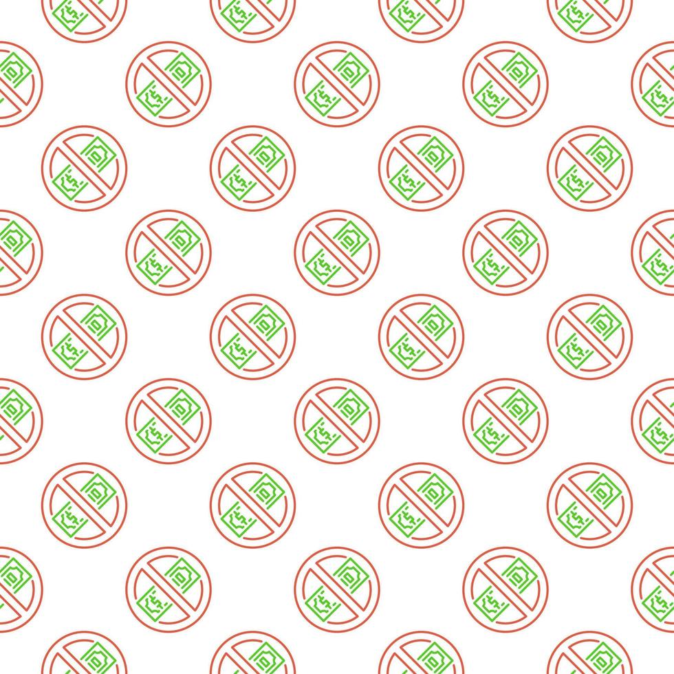 Stop Corruption vector Bribery Ban concept seamless pattern