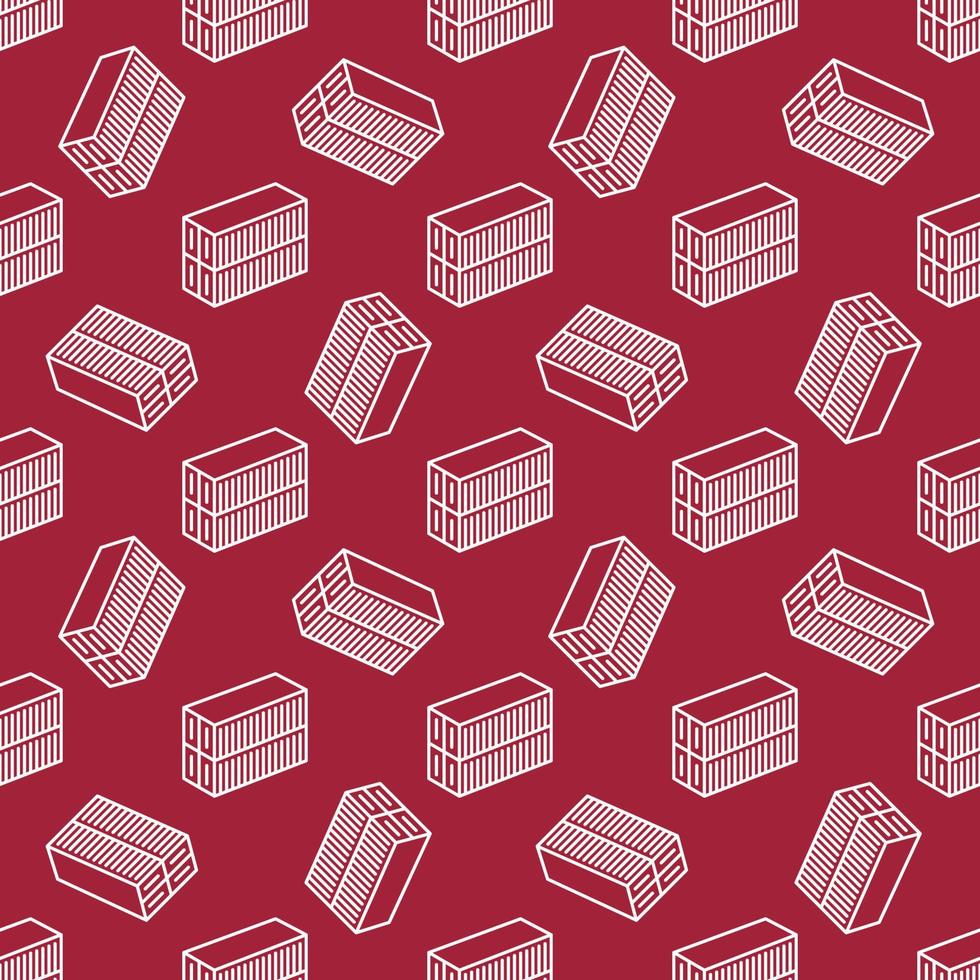 Two Shipping Containers vector Transportation line red seamless pattern