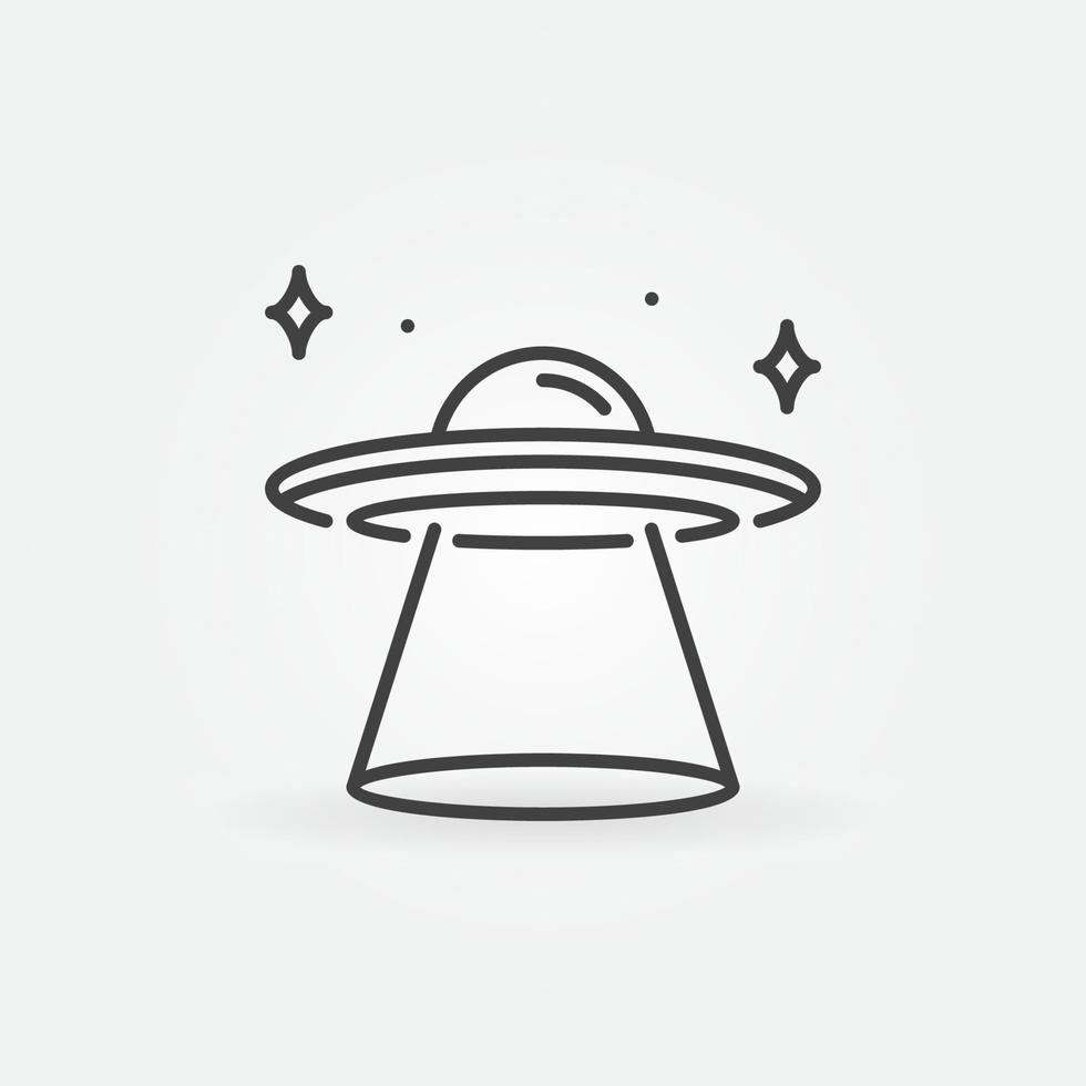 Flying Disc vector UFO concept outline icon or sign