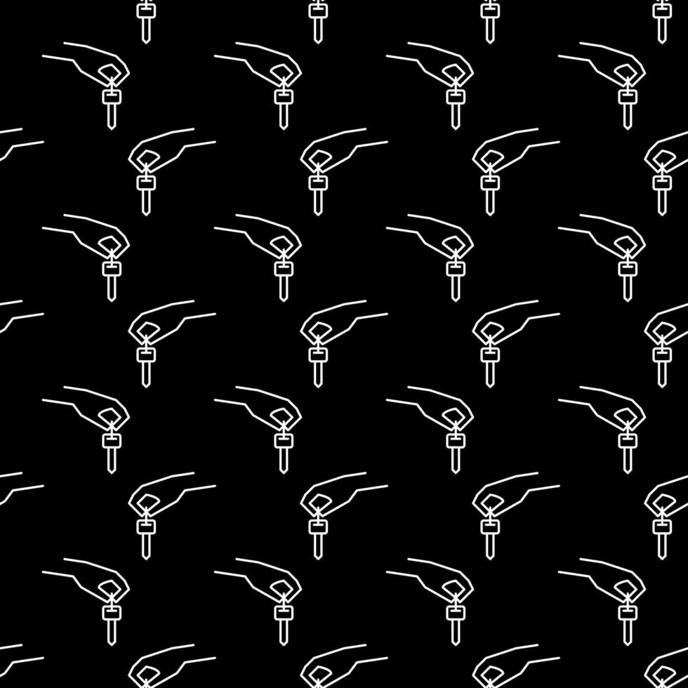 Car Key in Hand vector concept dark line seamless pattern
