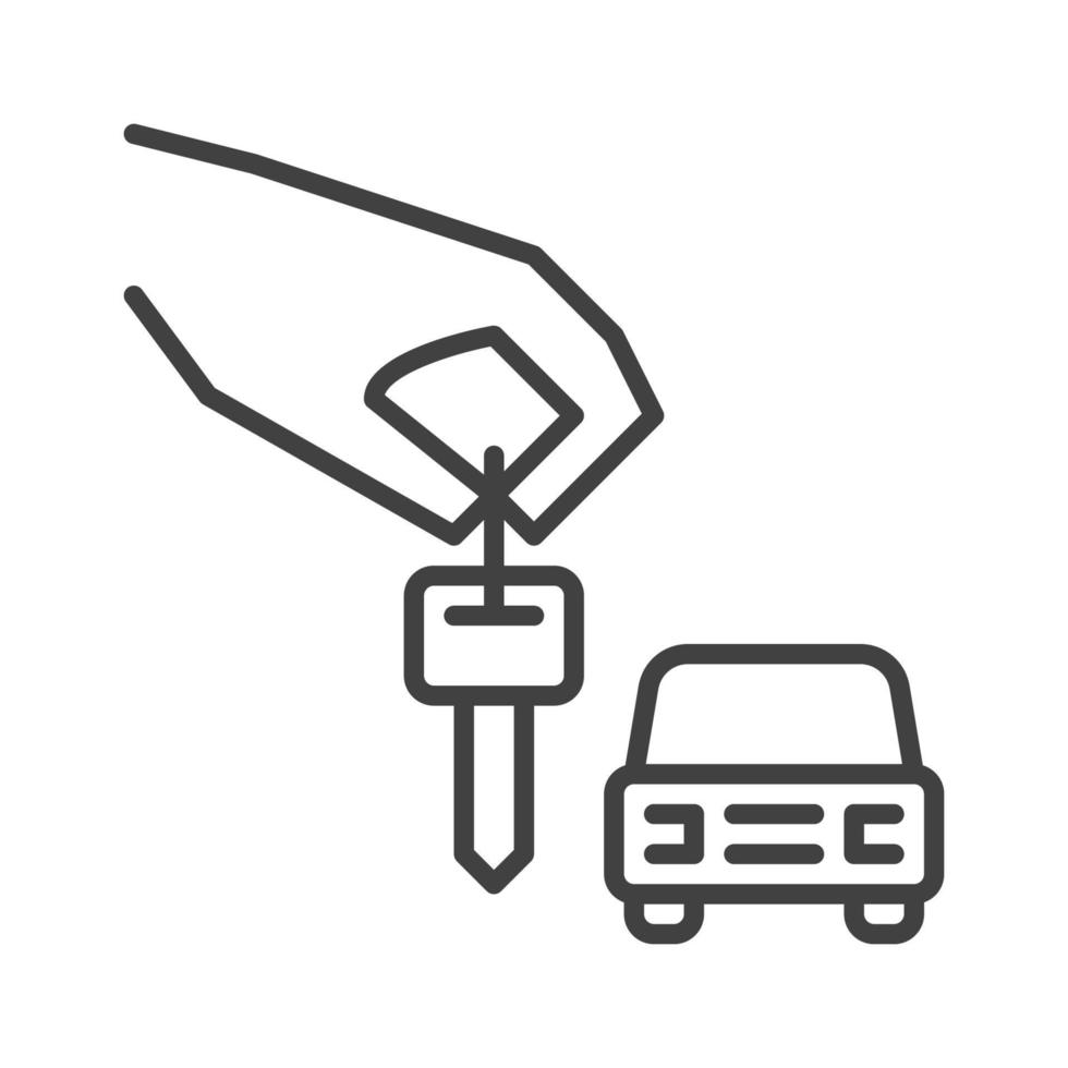 Car Hire vector Key in Hand concept icon in outline style