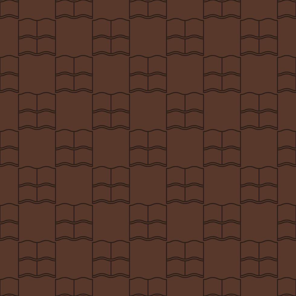 Clay Tile Roof vector concept outline seamless pattern