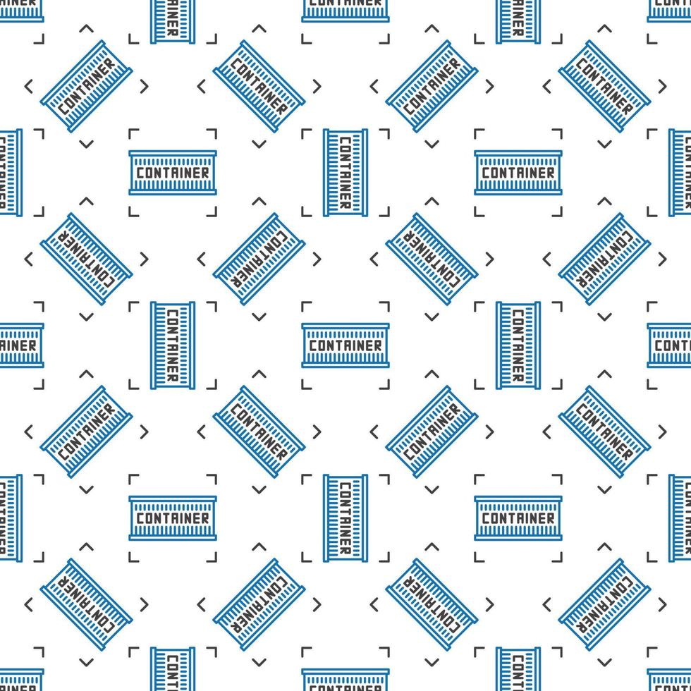 Container vector Shipping concept line seamless pattern