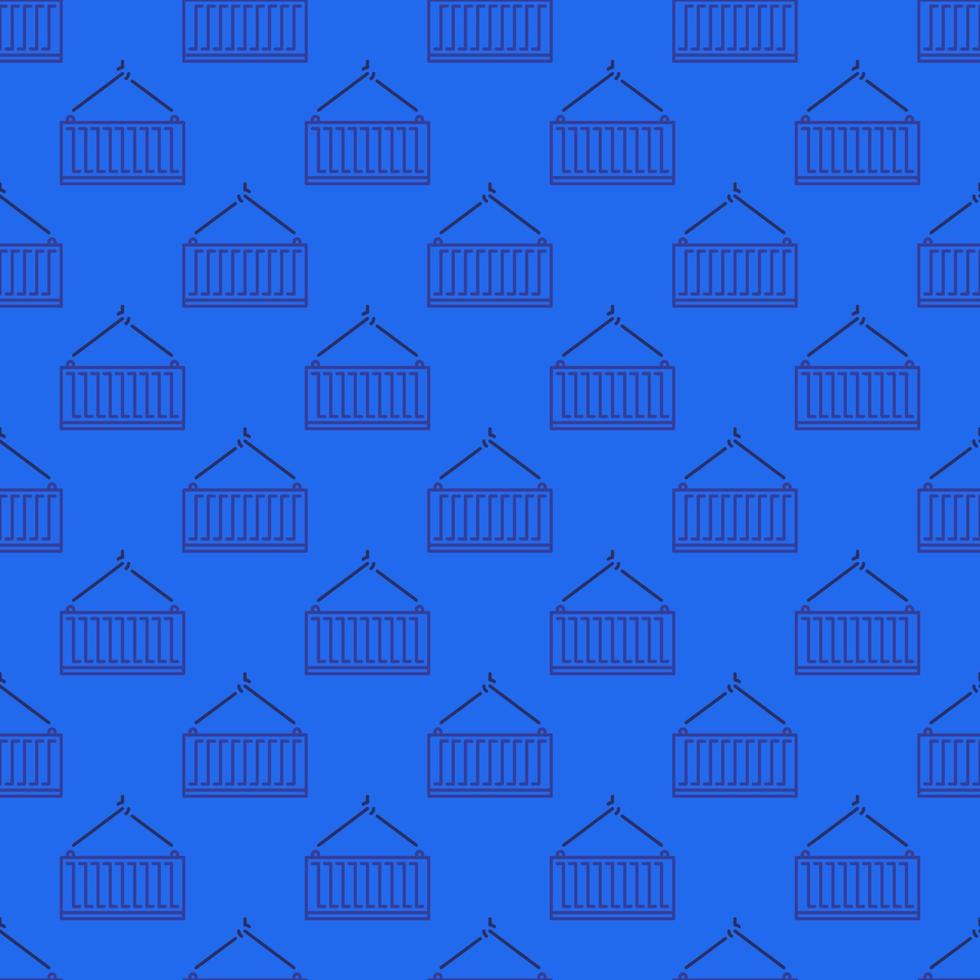 Freight Container vector Transportation concept blue linear seamless pattern