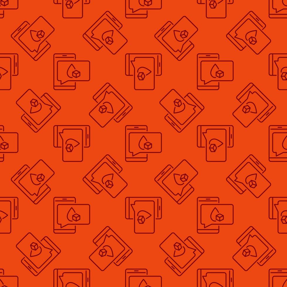Glucometer App in Smartphone vector concept red line seamless pattern