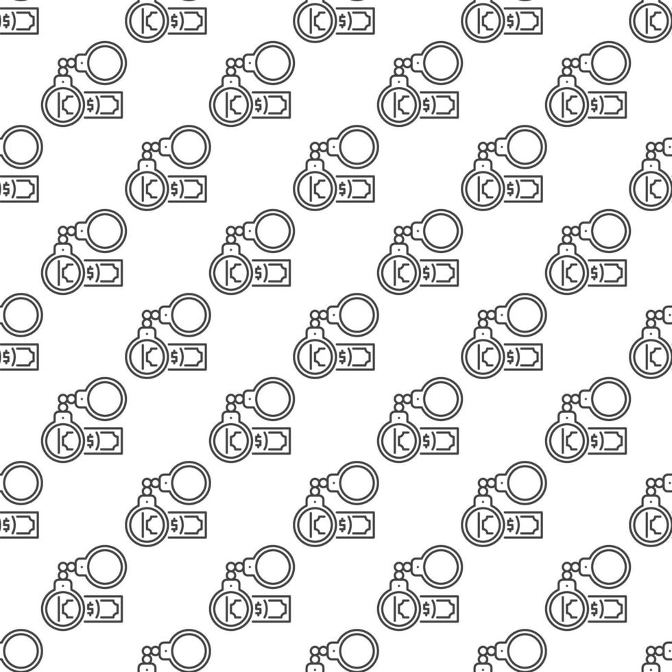 Handcuffs with Money vector Corruption seamless pattern