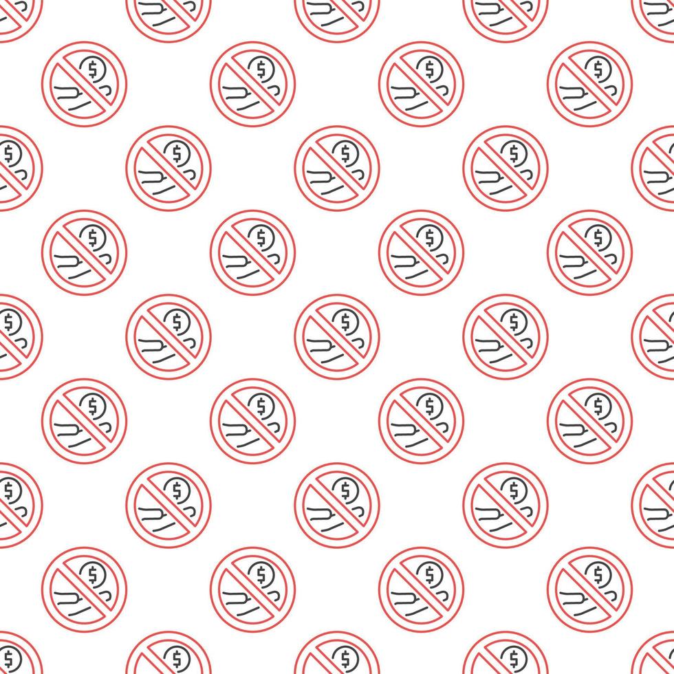 Stop Corruption and Bribery vector concept seamless pattern