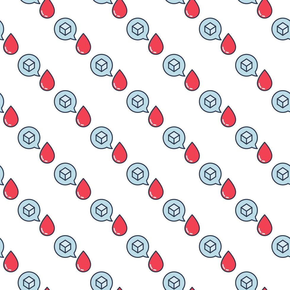 Blood Drop and Speech Bubble with Sugar vector colored seamless pattern