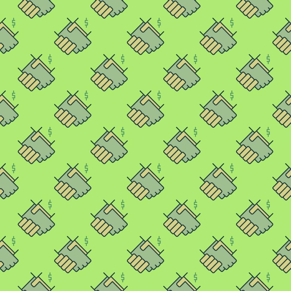 Handshake with Dollar Sign vector Bribery colored seamless pattern