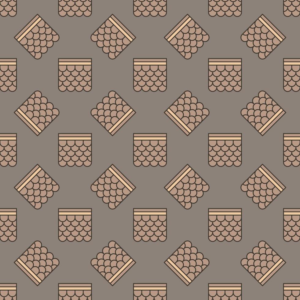 House Soft Roof vector colored seamless pattern
