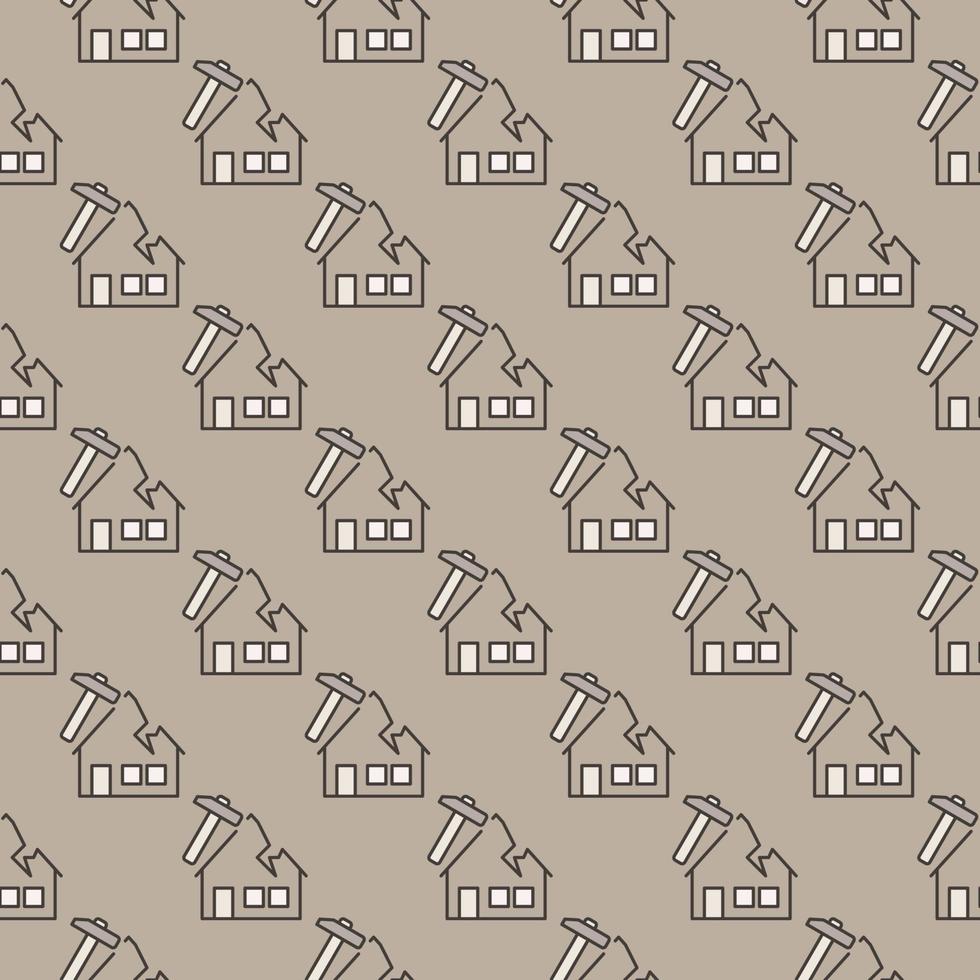 Roof Repair and Installation vector colored seamless pattern