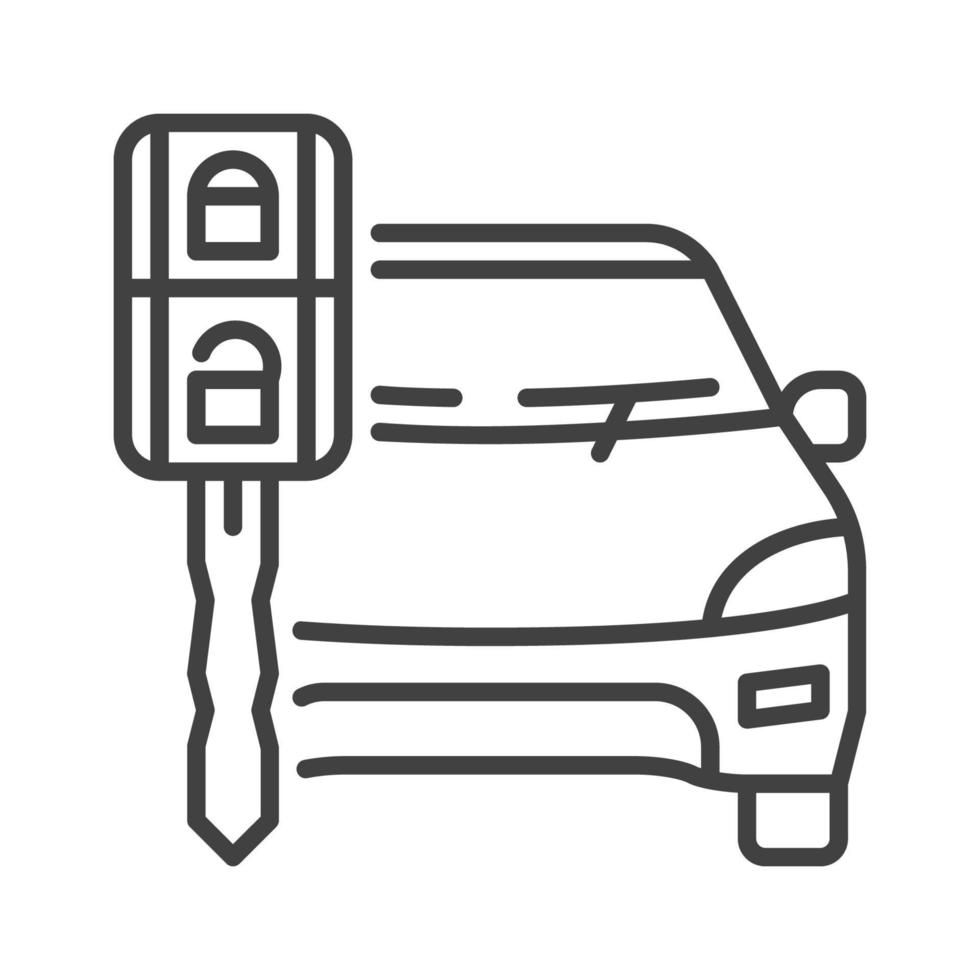 Car Hire or Rent vector concept linear icon or sign