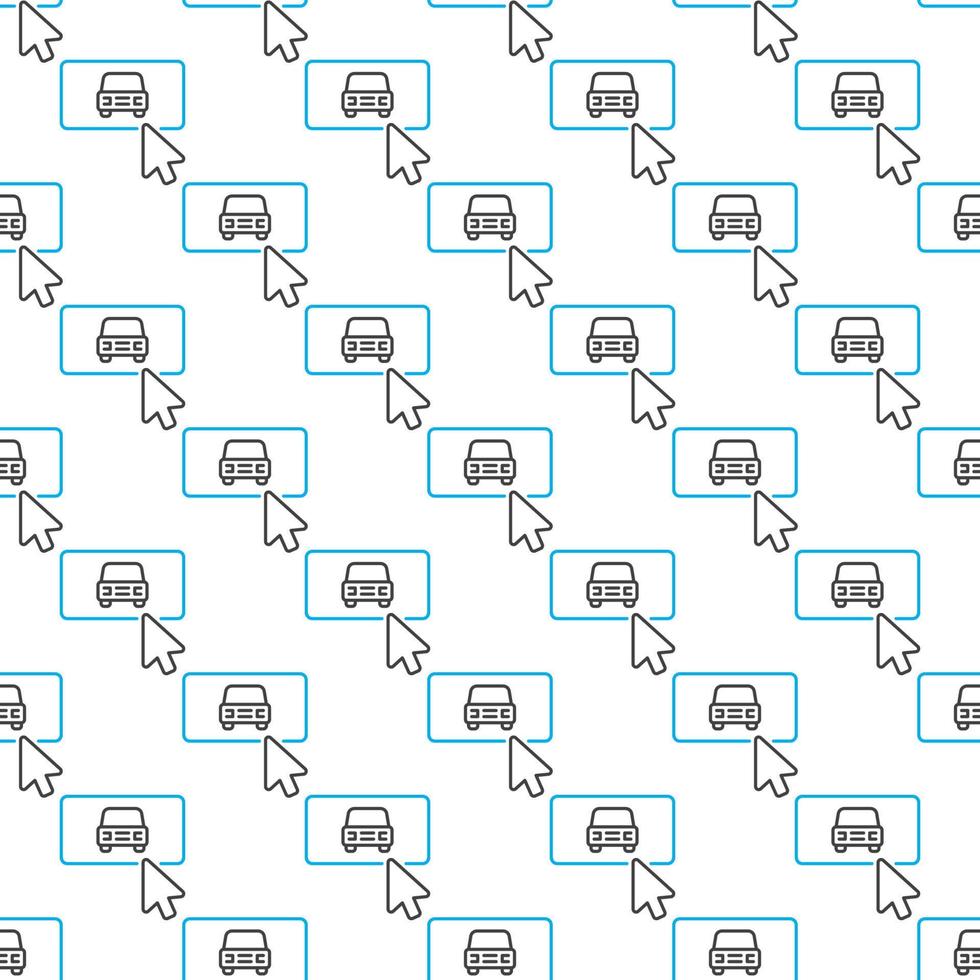 ratón hacer clic en coche botón vector en línea reserva contorno sin costura modelo