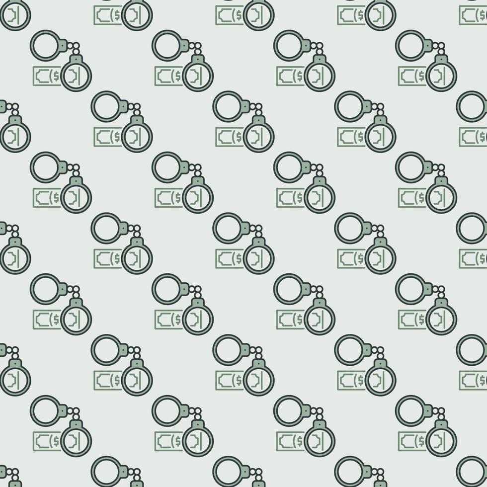 Handcuffs with Banknote vector Stop Corruption colored seamless pattern