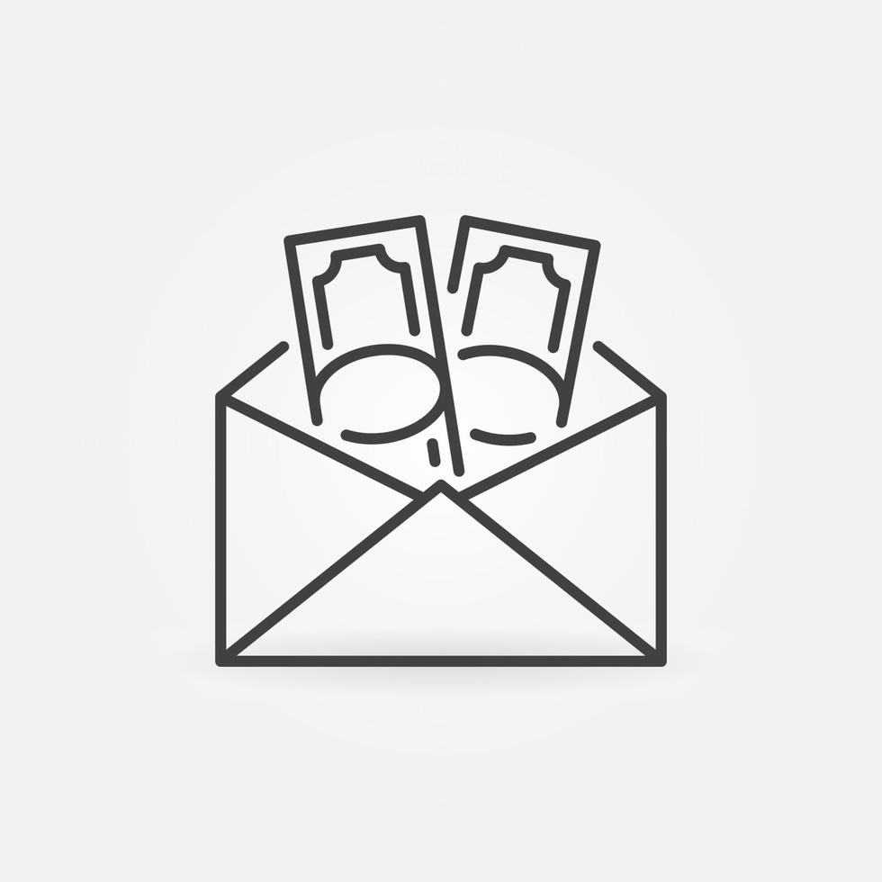 Envelope with Money vector Bribery concept linear icon or sign