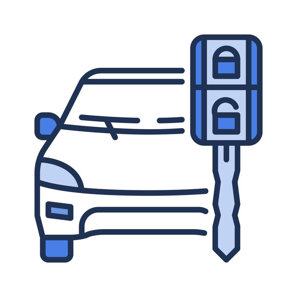 Car Rent or Hire vector concept blue icon or sign