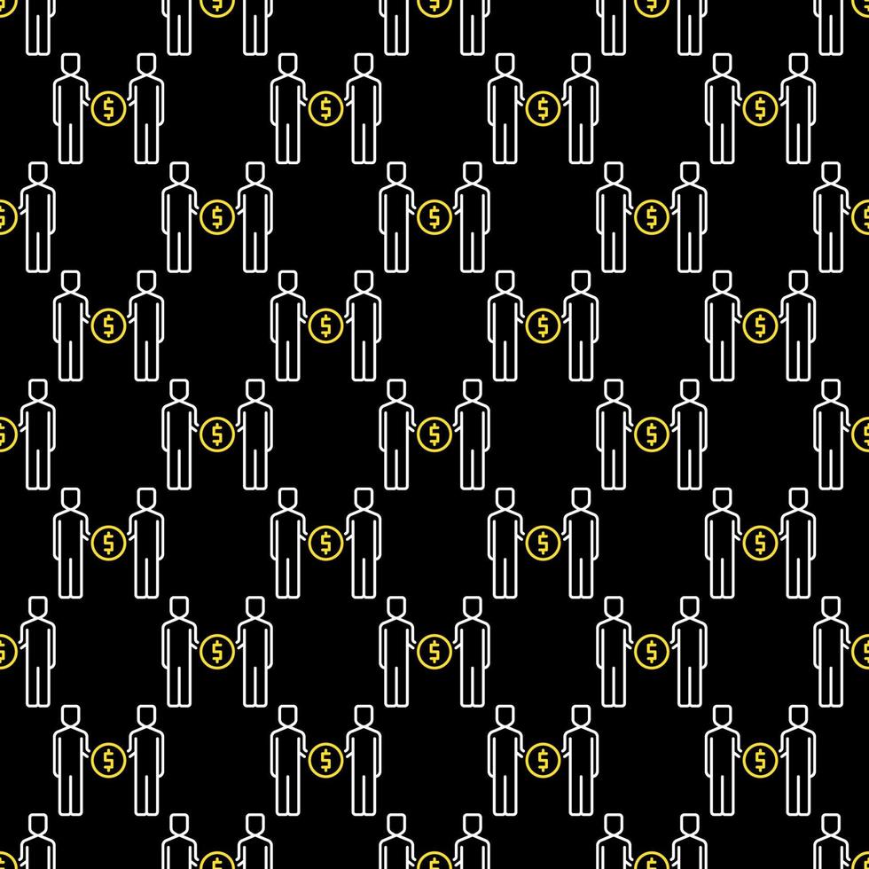 People with Dollar Sign vector Corruption concept seamless pattern
