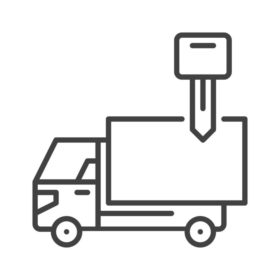 Truck Rental vector Freight Transport Hire concept line icon