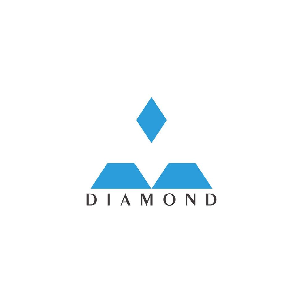 triángulo azul diamante sencillo geométrico plano logo vector