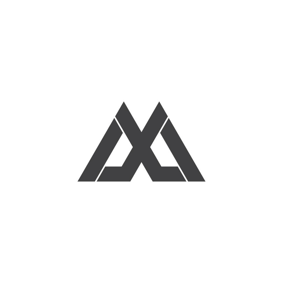 letter mx simple geometric modern triangle symbol logo vector