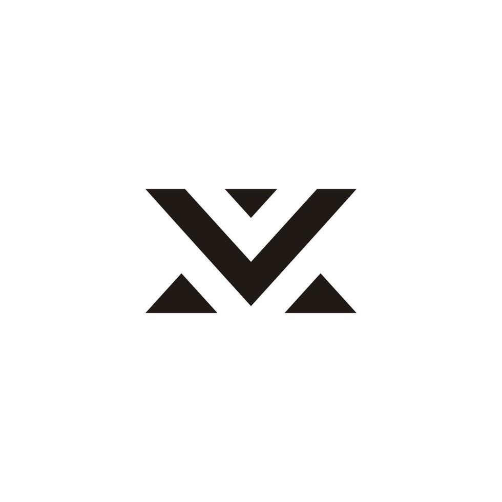 letter m v triangle geometric simple identity logo vector