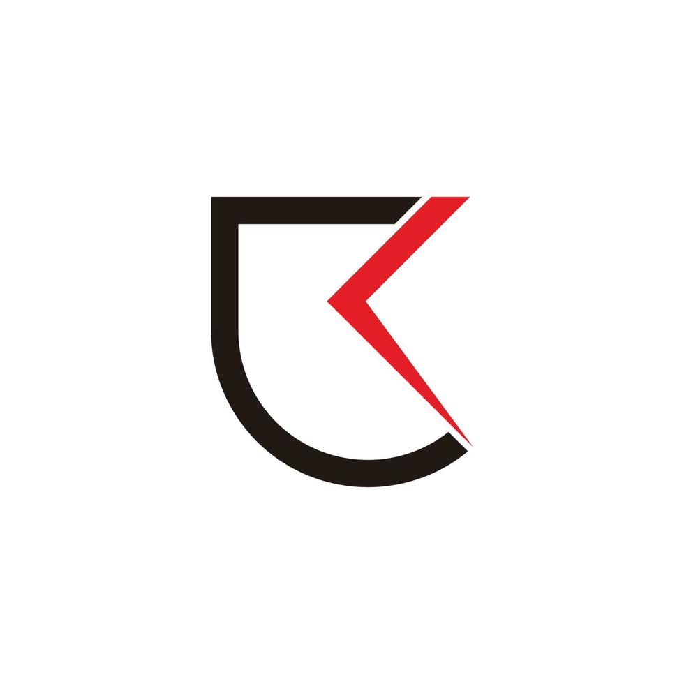 abstract letter ck simple arrow geometry logo vector