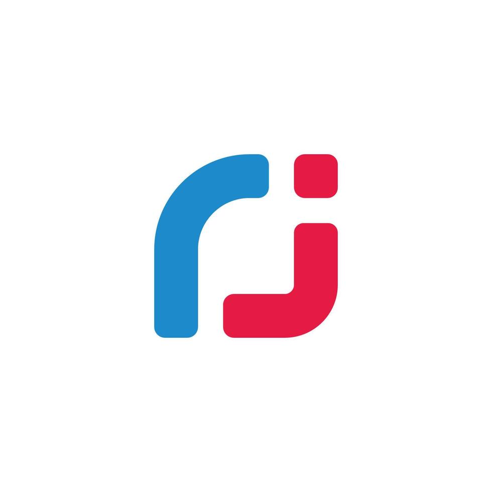 letter jr cute fun colorful design logo vector