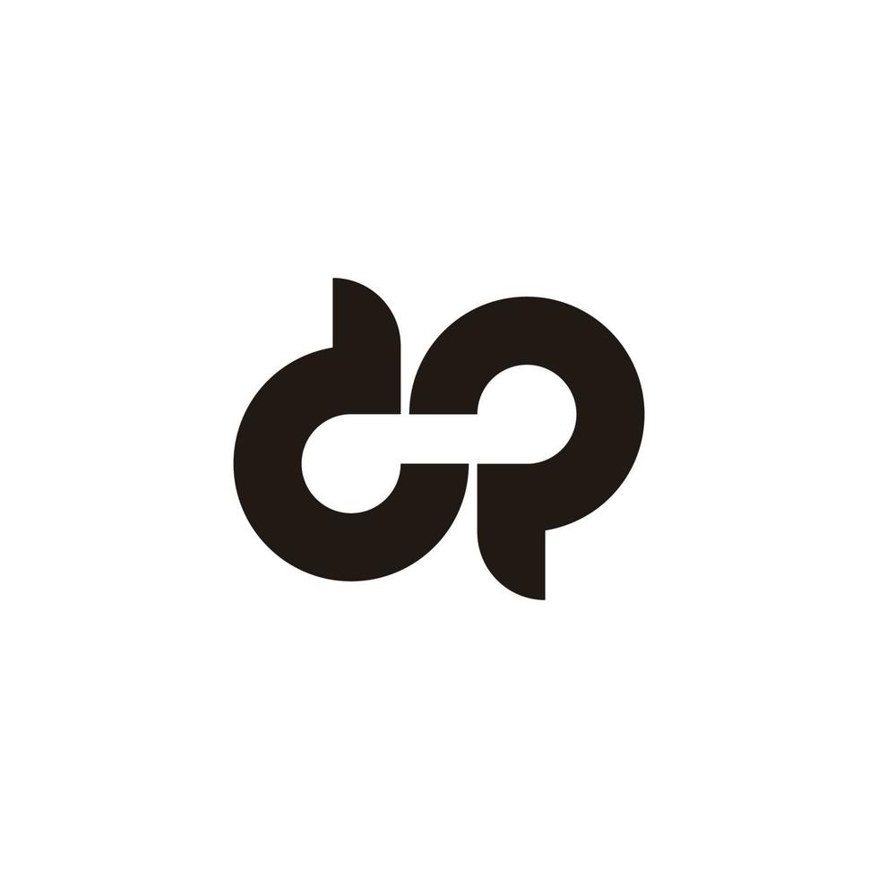 letter dp simple loop curves line motion logo vector