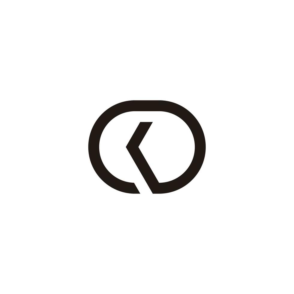 letter kd circle linked geometric line simple logo vector