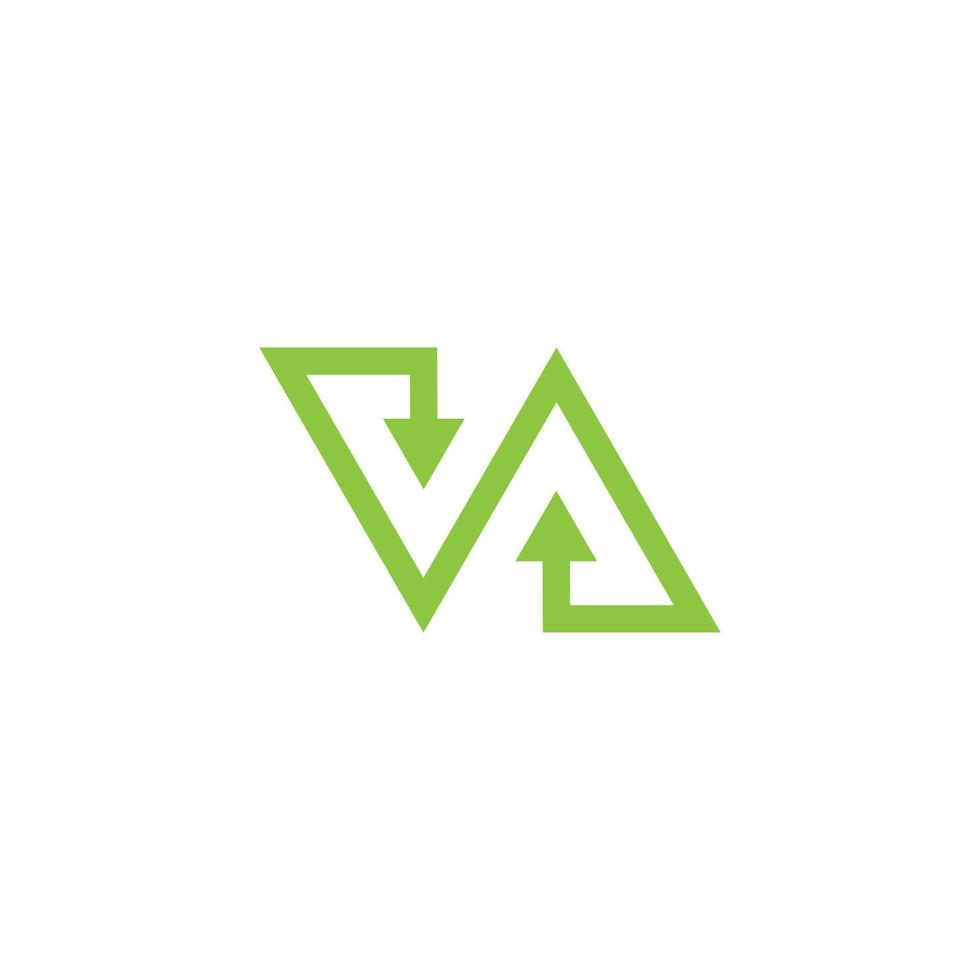 green triangle exchange arrow logo vector