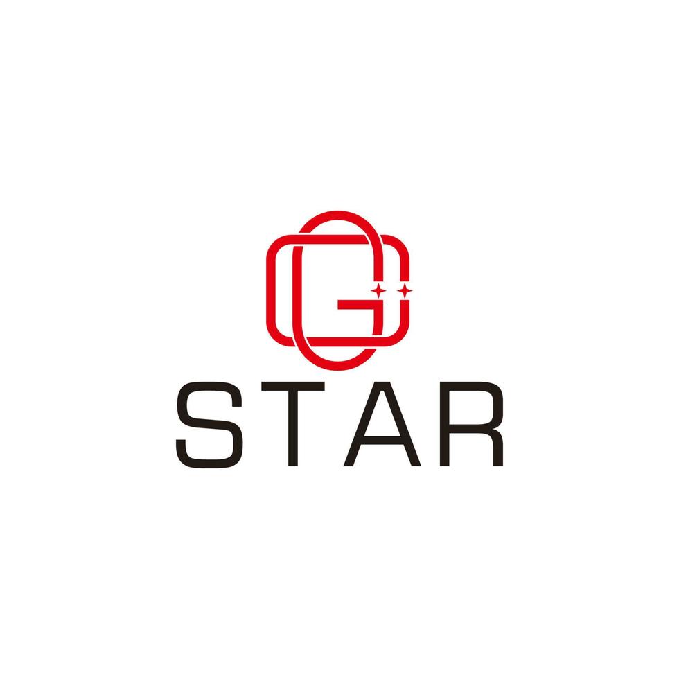 letter gc star overlapping line design symbol logo vector