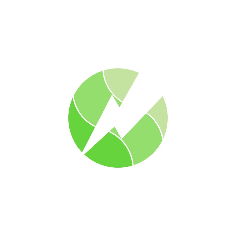 green planet bolt energy nature symbol logo vector