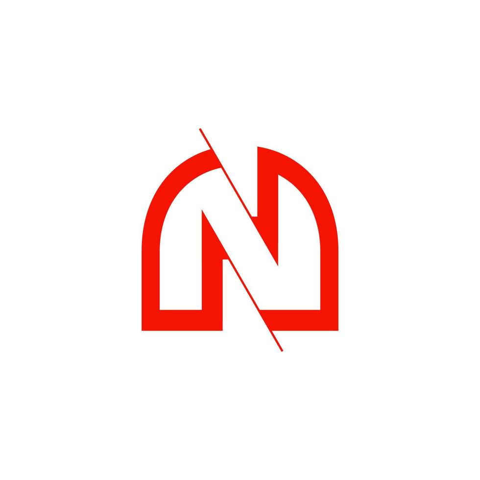 letter n symbol geometric slice negative space logo vector