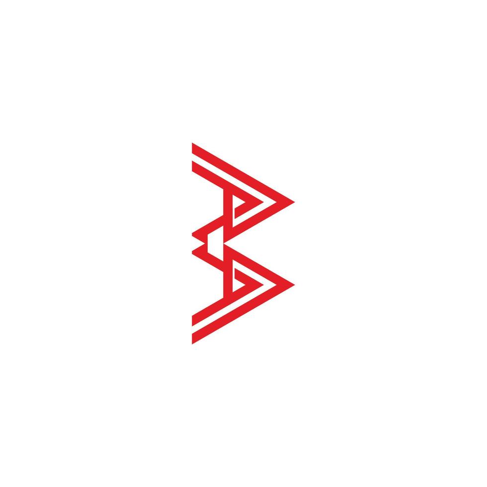 letter ba abstract linear simple geometric logo vector