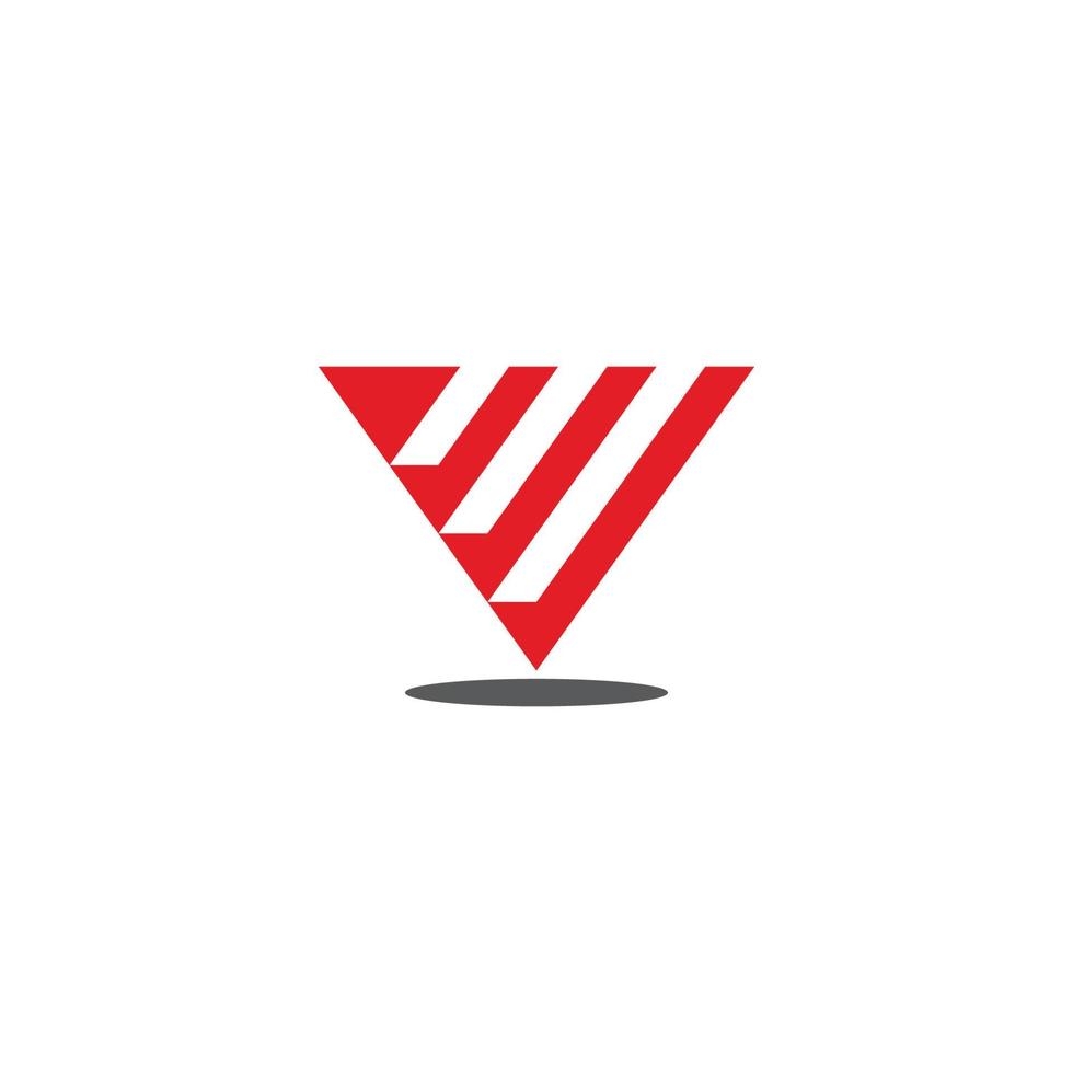 letter v arrow triangle stripe line logo vector