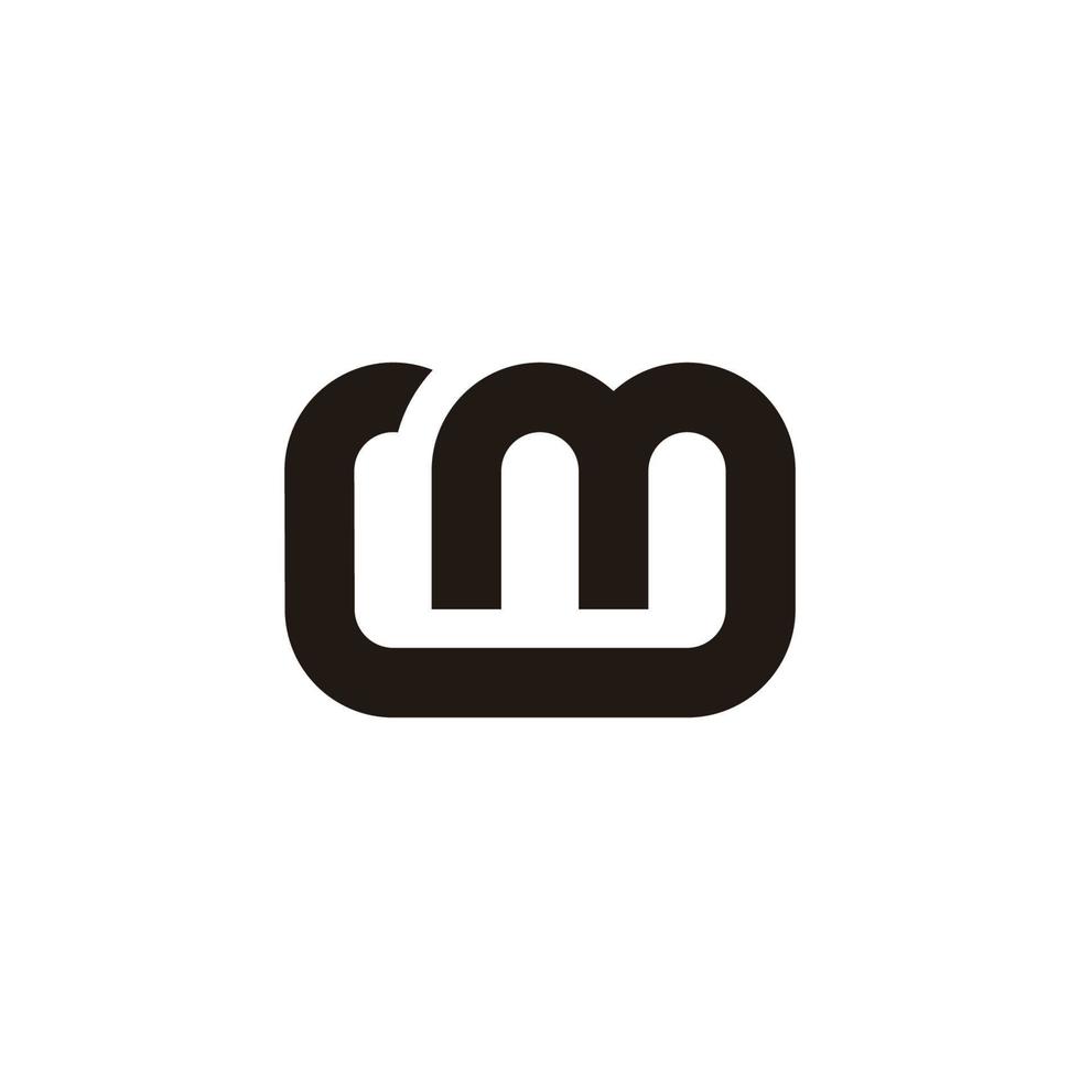 letter lm linked geometric line logo vector