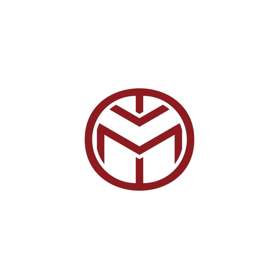 letter mo simple geometric line logo vector