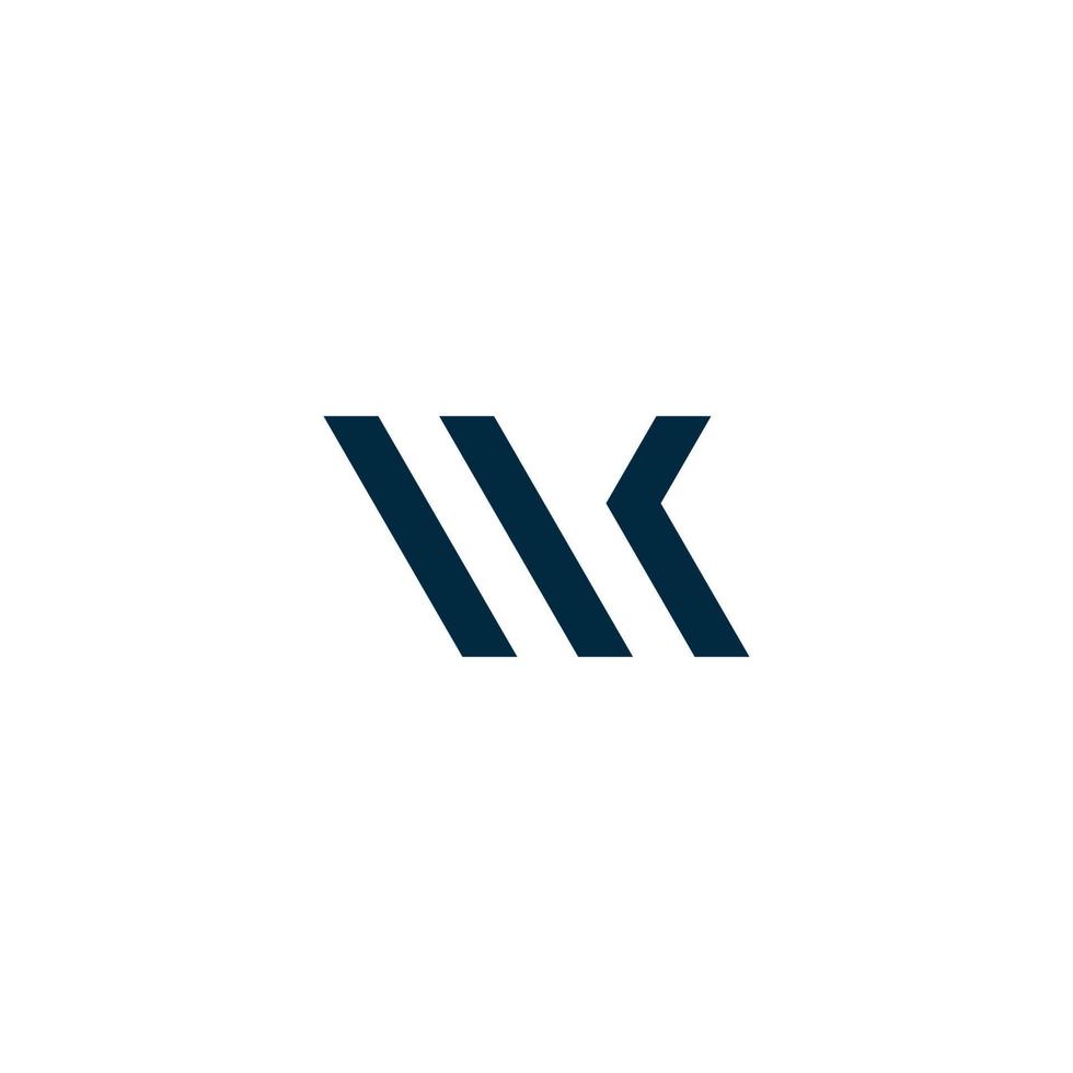 letter mk stripes motion arrow simple geometric logo vector