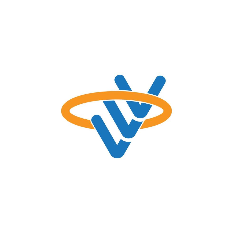 letra v circulo anillo movimiento diseño logo vector