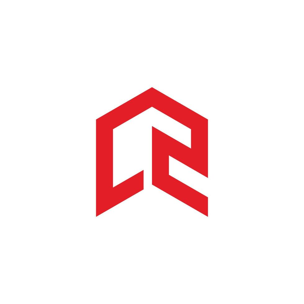 abstract letter c2 arrow geometric logo vector