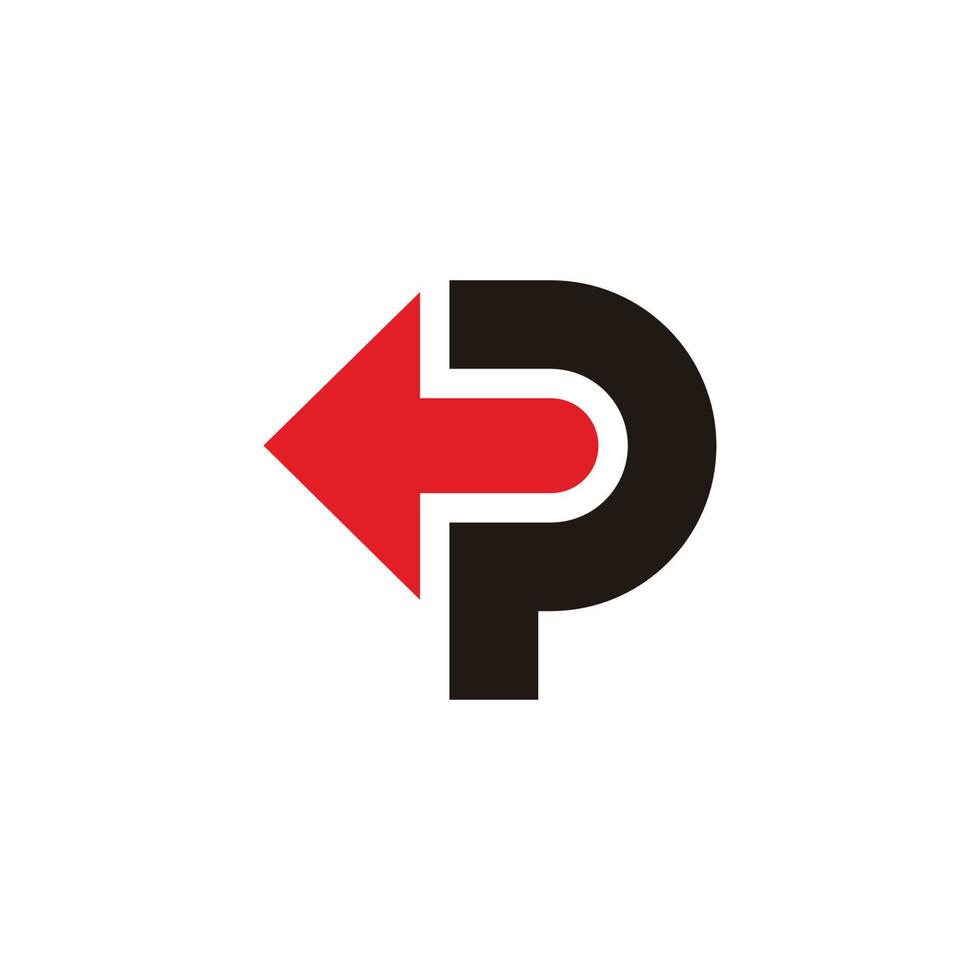 letter p simple geometric arrow design logo vector