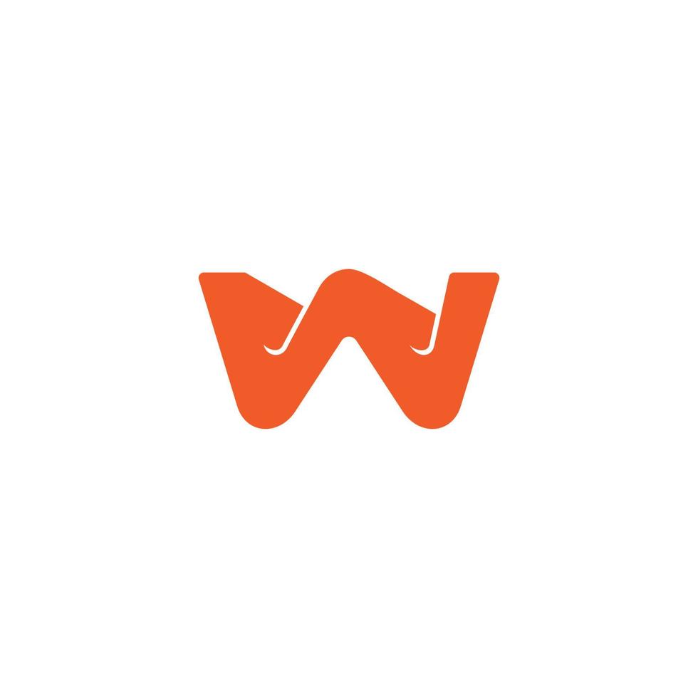 letter w 3d flat geometric logo vector