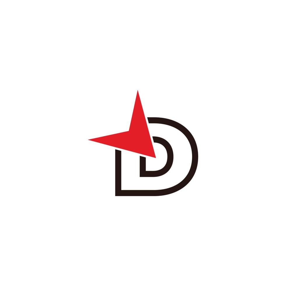 letter d click cursor symbol logo vector