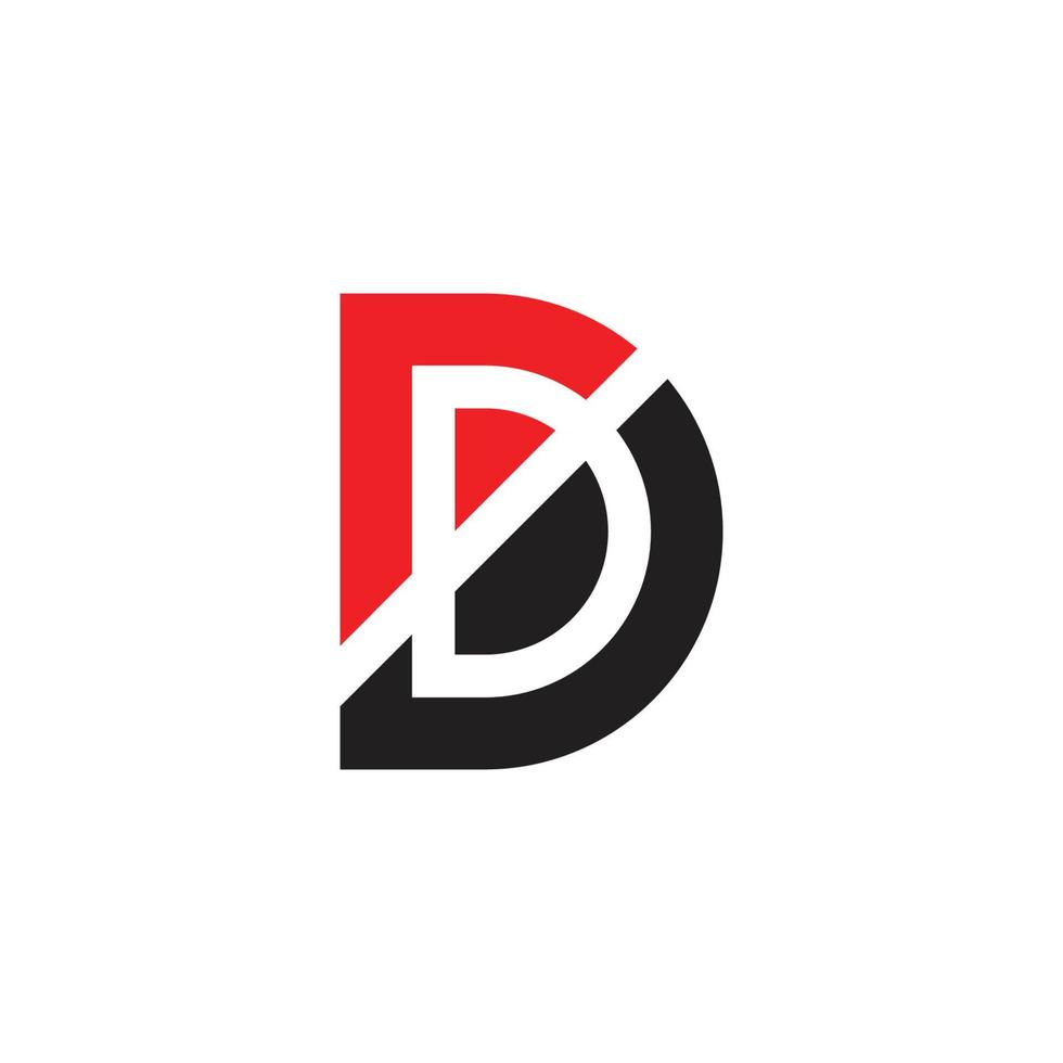 letter rd simple geometric logo vector