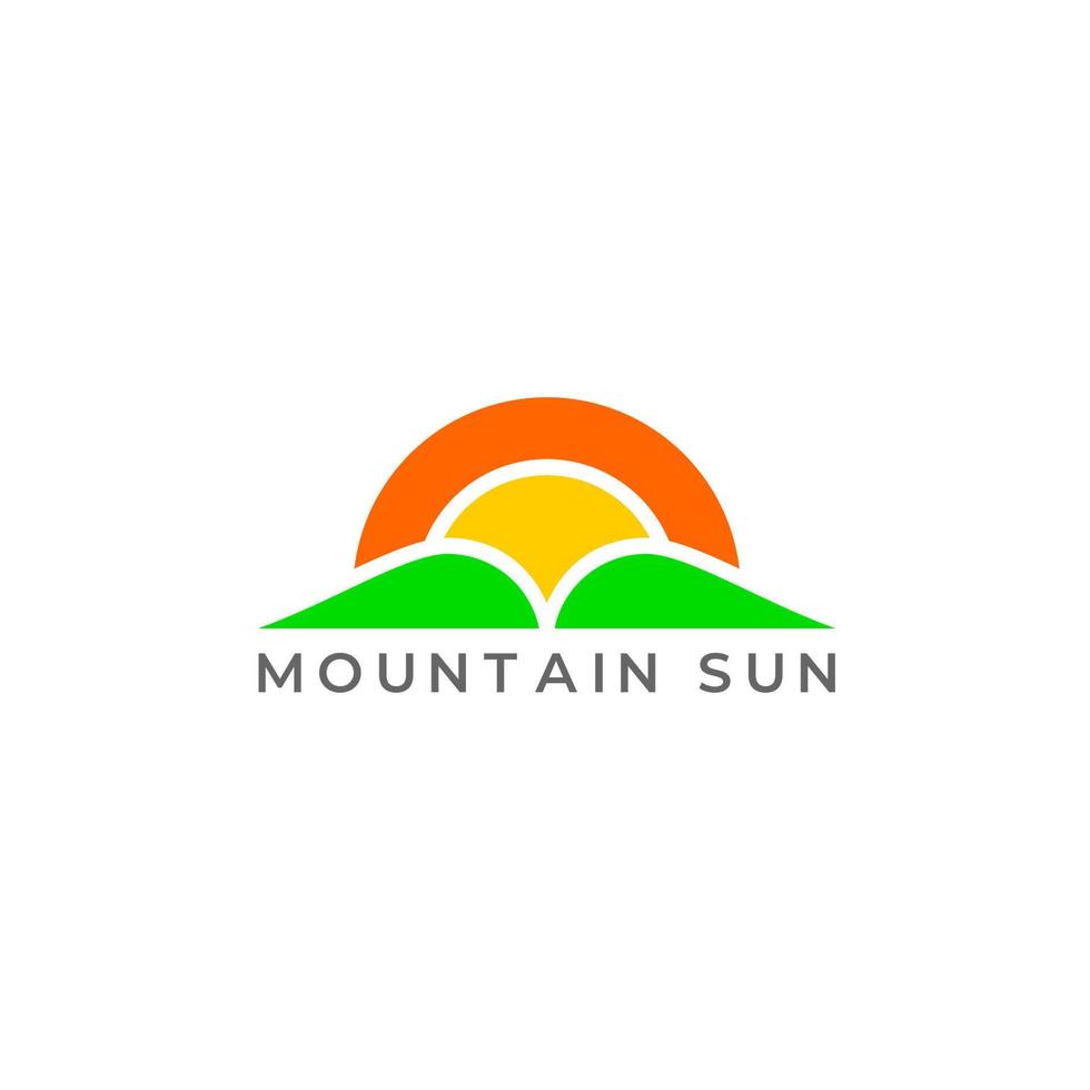 symbol of mountain sun rays geometric design vector